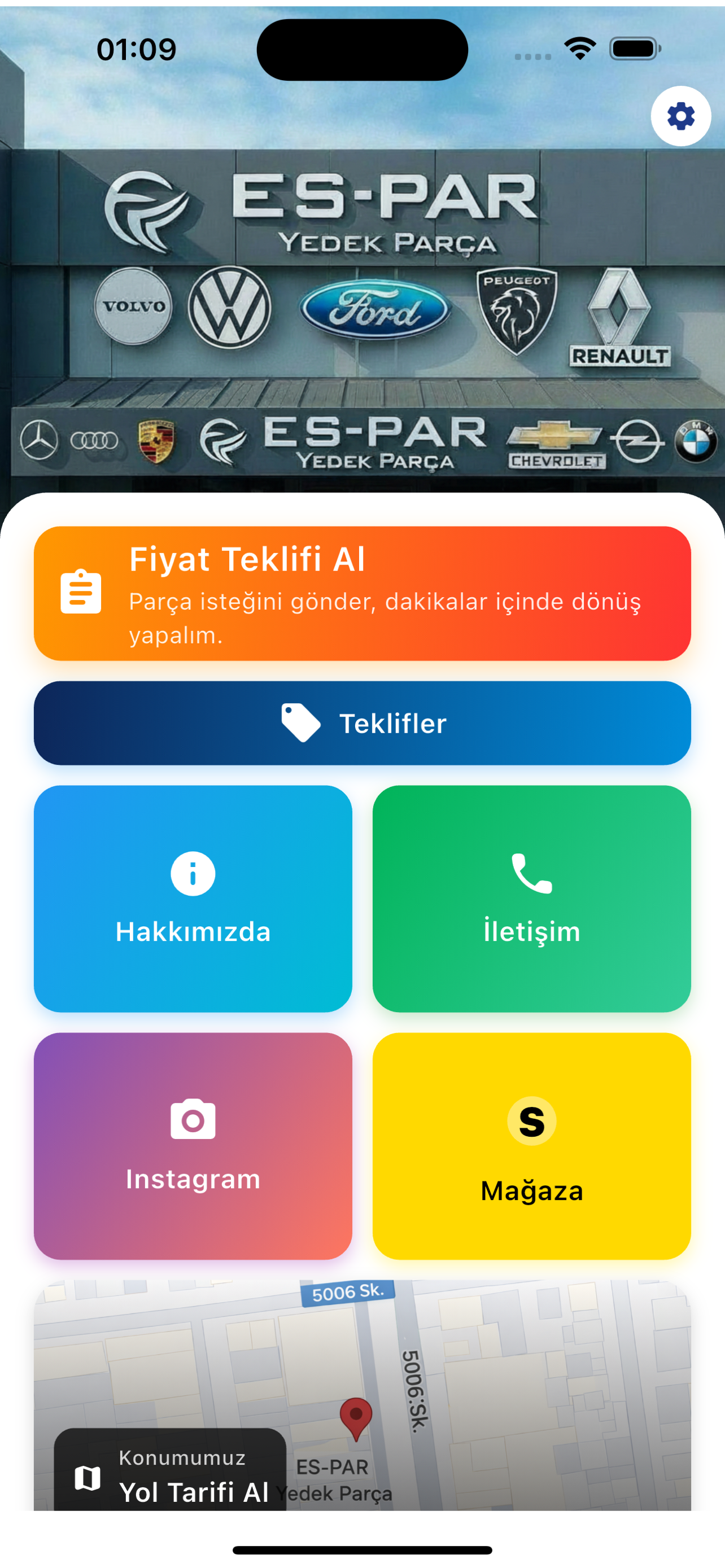 ES-PAR Uygulama Menü